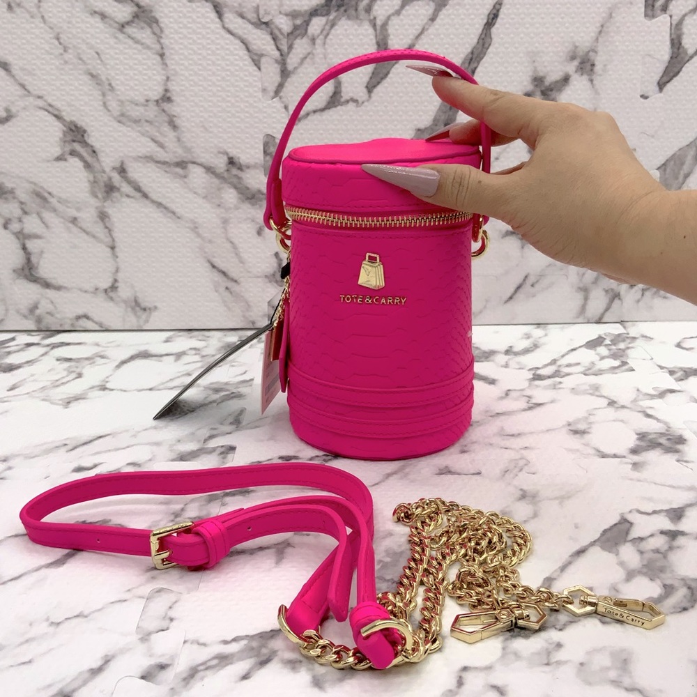 Women Hot Pink Mini Barrel Bag